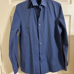 Perry Ellis Men's Blue Slim Fit Dress Shirt